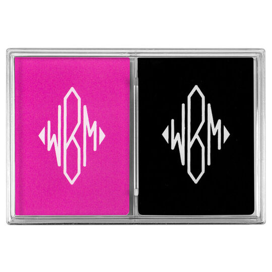 Shaped Diamond Monogram Double Deck Playing Cards